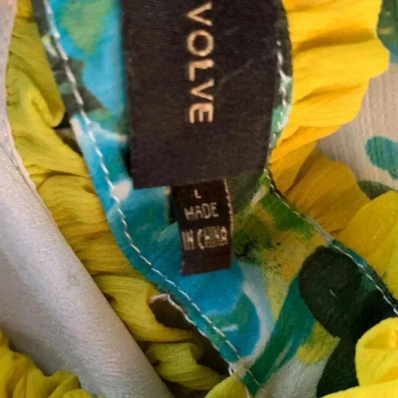 HOUSE OF HARLOW x Revolve Novia Maxi Dress Large Kelly Green & Yellow Floral - Picture 12 of 13